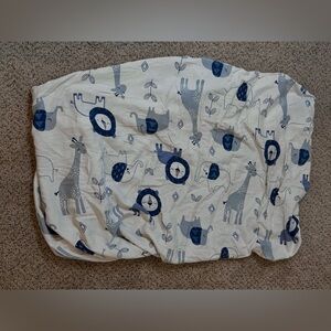 NoJo Safari Animals Fitted Crib Sheet Neutral Nursery • Lion Elephant Giraffe